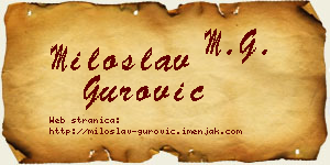 Miloslav Gurović vizit kartica